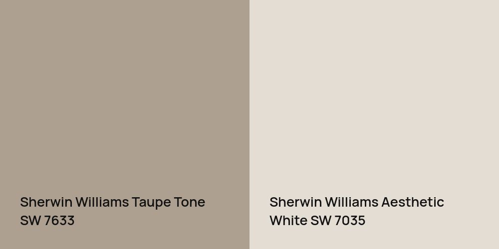 Sherwin Williams Taupe Tone vs. Sherwin Williams Aesthetic White