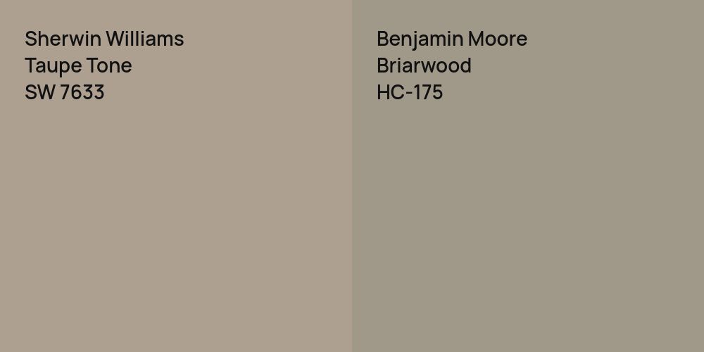 Sherwin Williams Taupe Tone vs. Benjamin Moore Briarwood