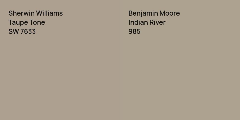 Sherwin Williams Taupe Tone vs. Benjamin Moore Indian River