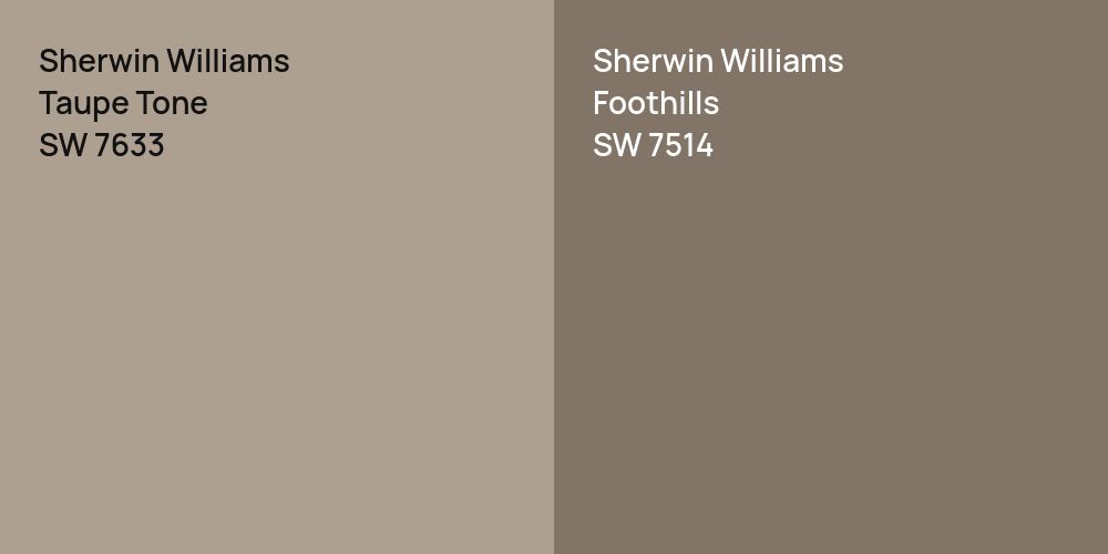 Sherwin Williams Taupe Tone vs. Sherwin Williams Foothills