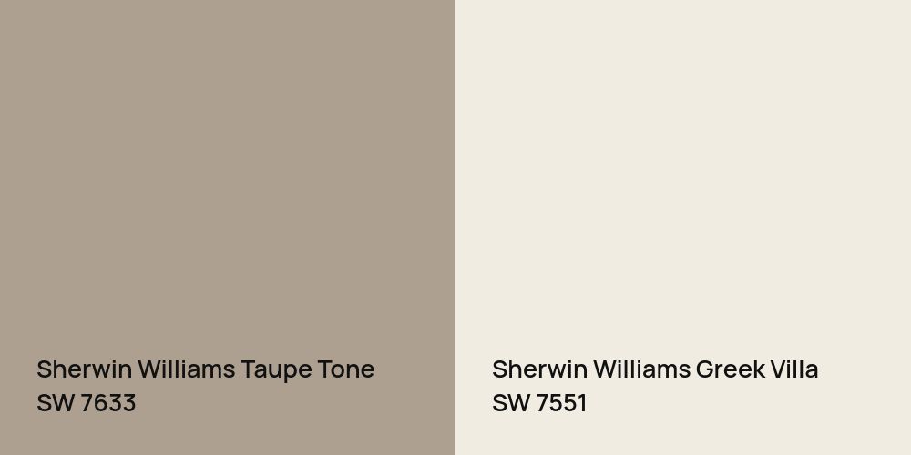 Sherwin Williams Taupe Tone vs. Sherwin Williams Greek Villa