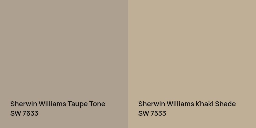 Sherwin Williams Taupe Tone vs. Sherwin Williams Khaki Shade