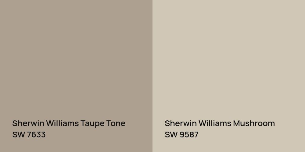 Sherwin Williams Taupe Tone vs. Sherwin Williams Mushroom