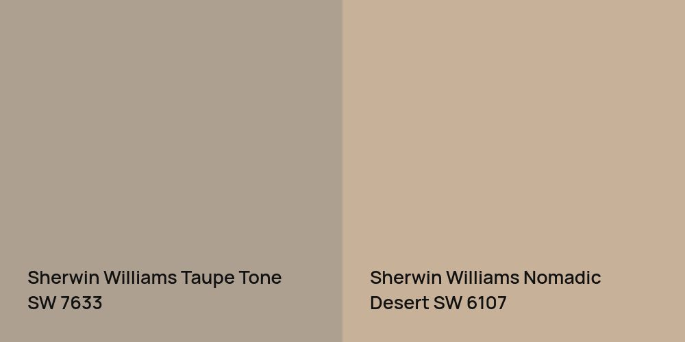 Sherwin Williams Taupe Tone vs. Sherwin Williams Nomadic Desert