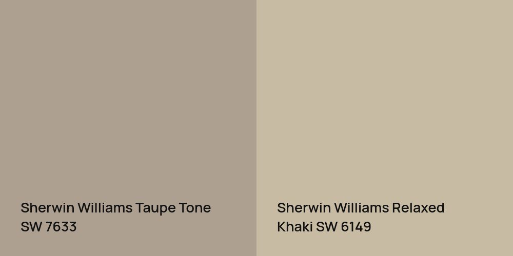 Sherwin Williams Taupe Tone vs. Sherwin Williams Relaxed Khaki