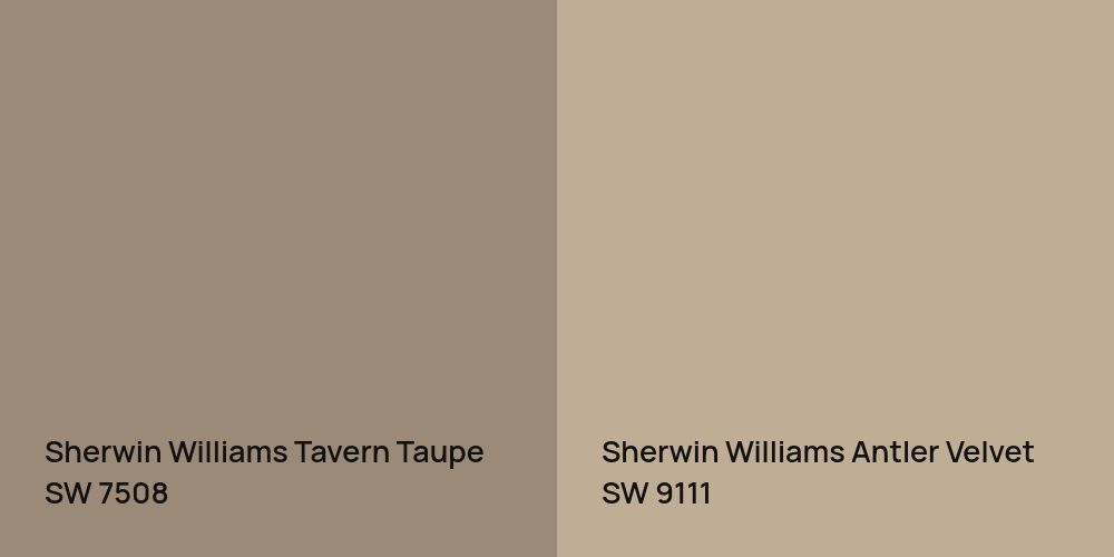 Sherwin Williams Tavern Taupe vs. Sherwin Williams Antler Velvet