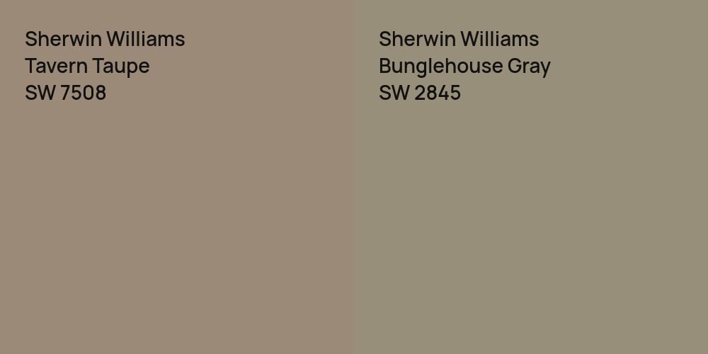 Sherwin Williams Tavern Taupe vs. Sherwin Williams Bunglehouse Gray