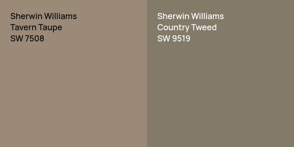 Sherwin Williams Tavern Taupe vs. Sherwin Williams Country Tweed