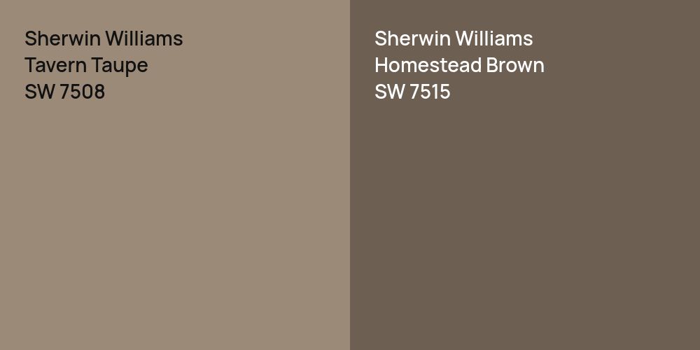 Sherwin Williams Tavern Taupe vs. Sherwin Williams Homestead Brown