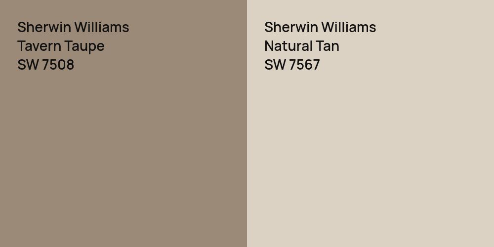 Sherwin Williams Tavern Taupe vs. Sherwin Williams Natural Tan