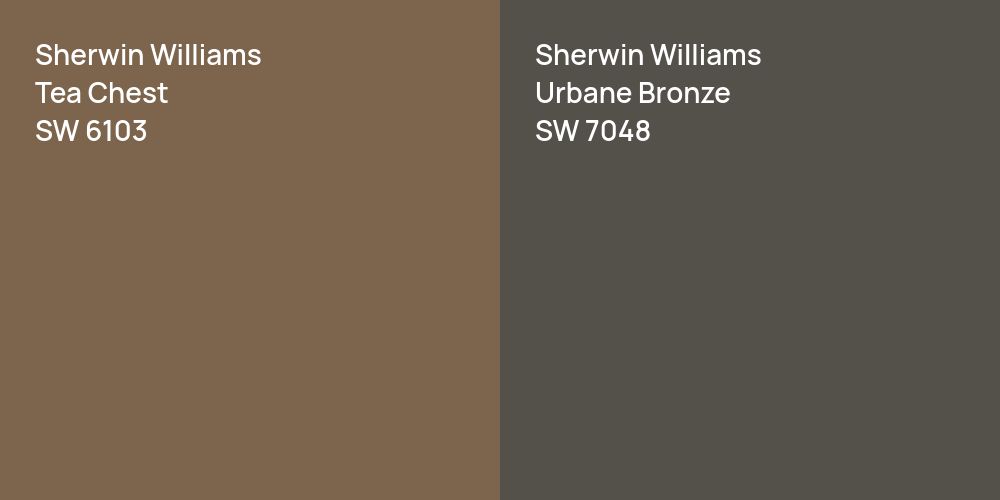 Sherwin Williams Tea Chest vs. Sherwin Williams Urbane Bronze