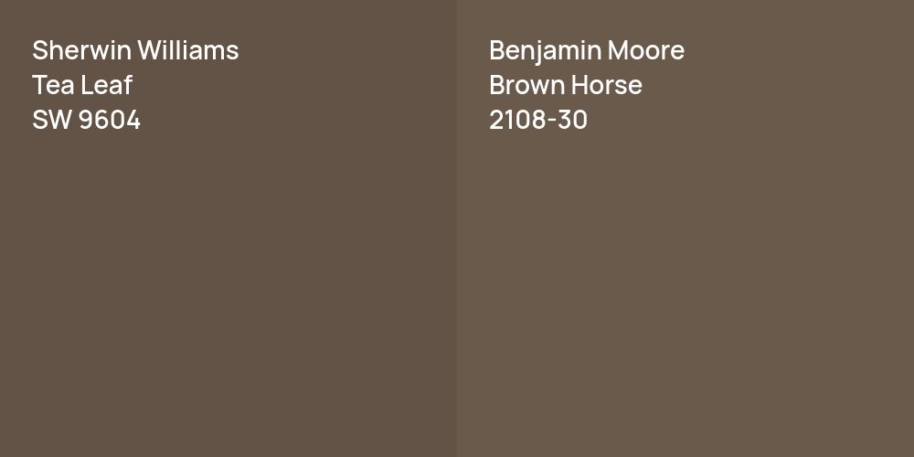 Sherwin Williams Tea Leaf vs. Benjamin Moore Brown Horse