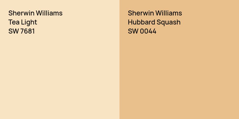 Sherwin Williams Tea Light vs. Sherwin Williams Hubbard Squash