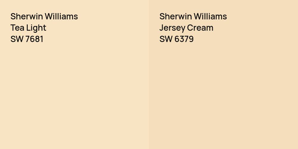 Sherwin Williams Tea Light vs. Sherwin Williams Jersey Cream