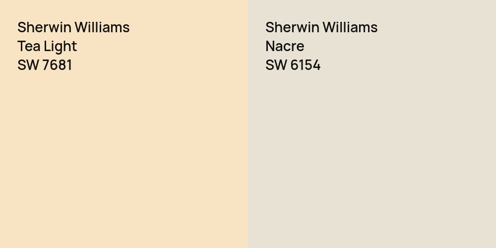 Sherwin Williams Tea Light vs. Sherwin Williams Nacre