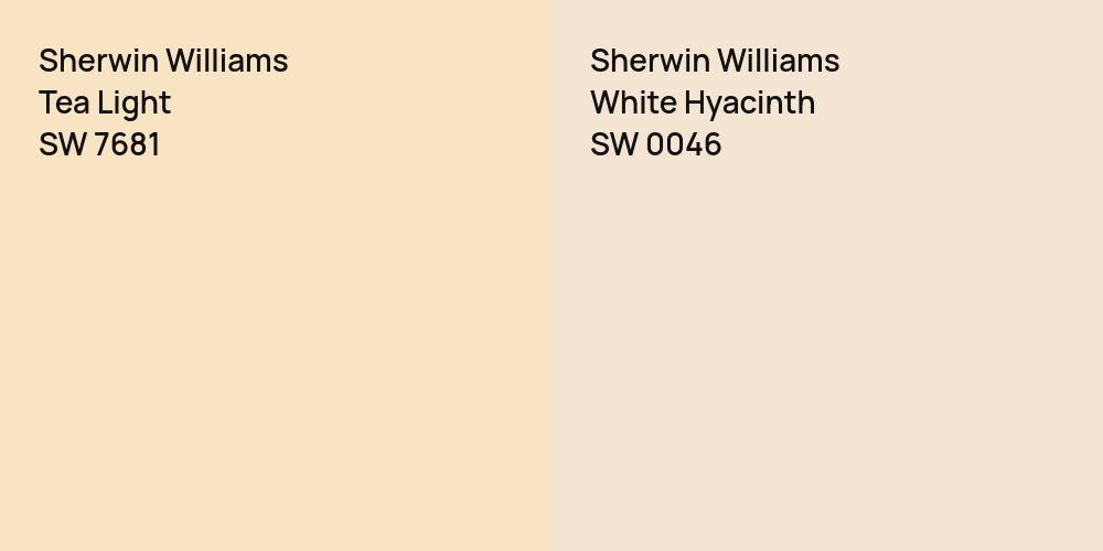 Sherwin Williams Tea Light vs. Sherwin Williams White Hyacinth