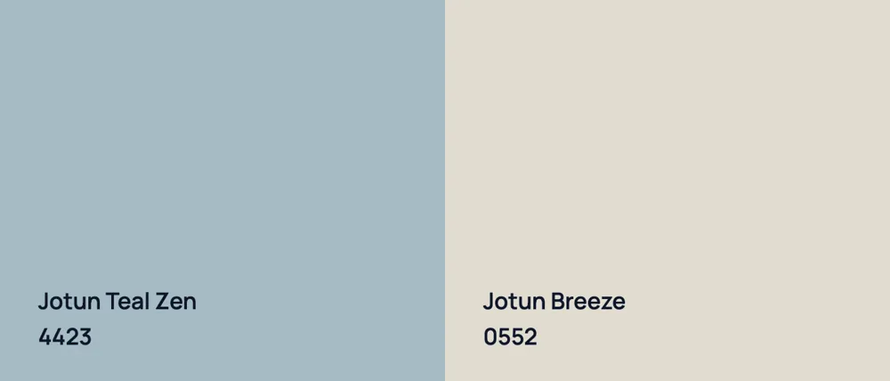 Jotun Teal Zen 4423 vs Jotun Breeze 0552