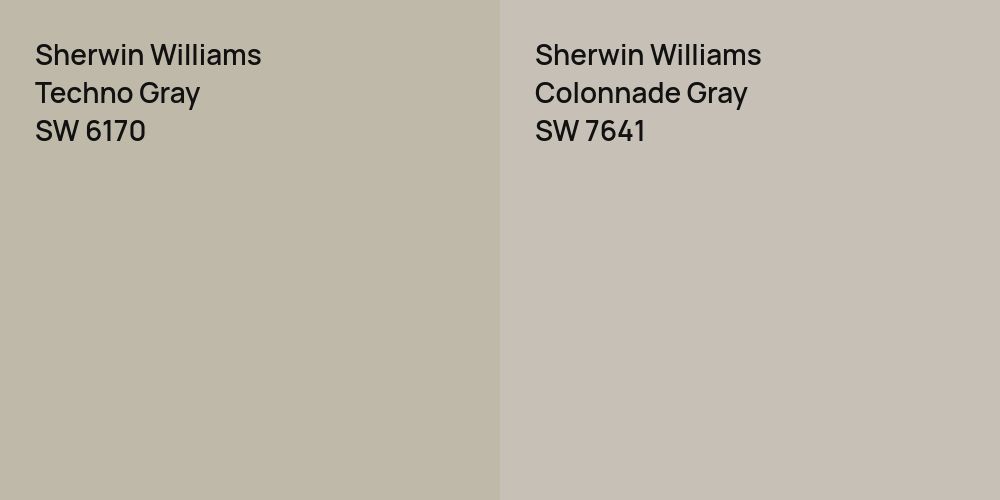 Sherwin Williams Techno Gray vs. Sherwin Williams Colonnade Gray