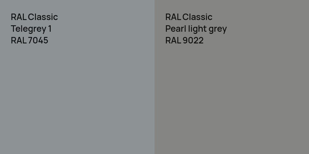 RAL Classic  Telegrey 1 vs. RAL Classic  Pearl light grey