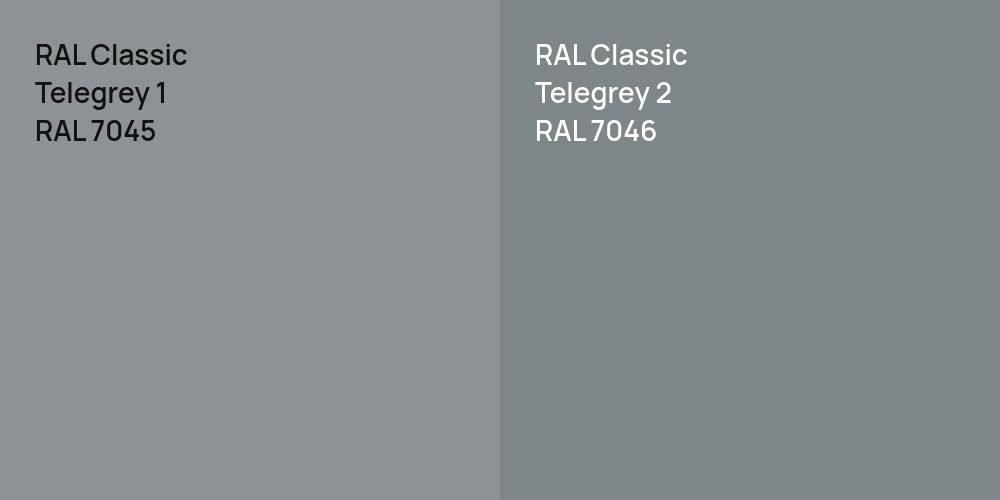 RAL Classic  Telegrey 1 vs. RAL Classic  Telegrey 2