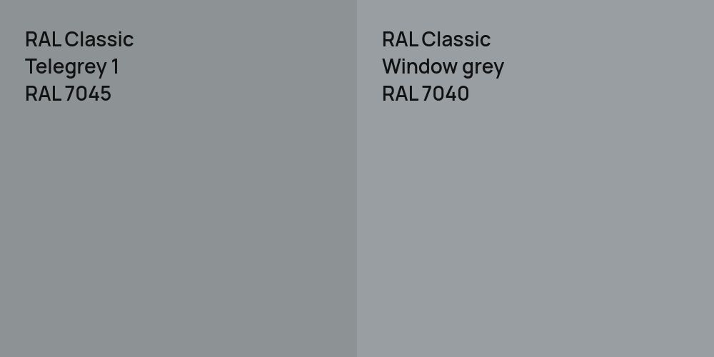 RAL Classic  Telegrey 1 vs. RAL Classic  Window grey