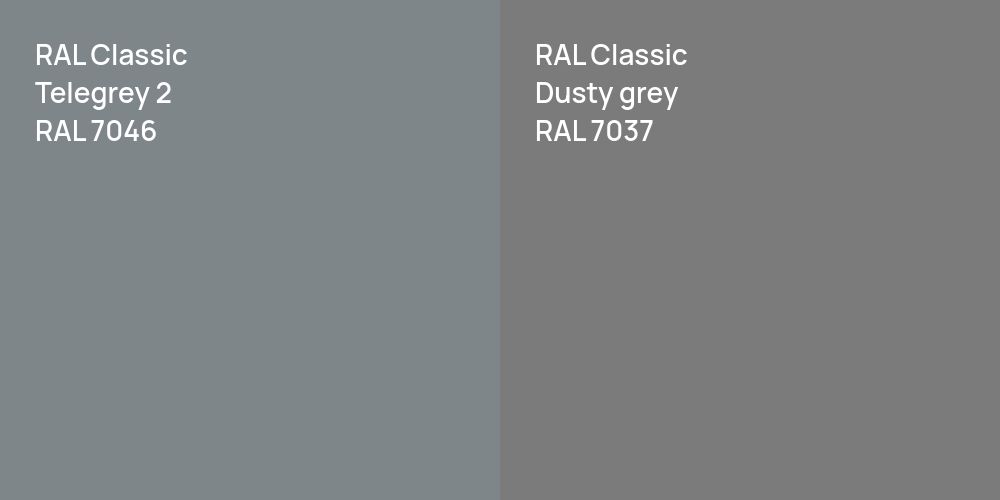 RAL Classic  Telegrey 2 vs. RAL Classic  Dusty grey