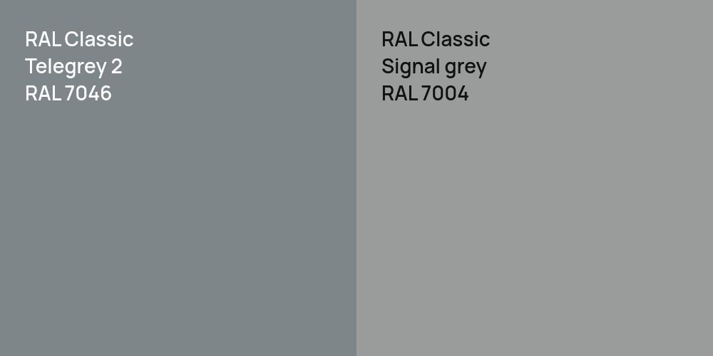 RAL Classic  Telegrey 2 vs. RAL Classic  Signal grey