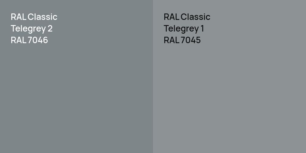 RAL Classic  Telegrey 2 vs. RAL Classic  Telegrey 1