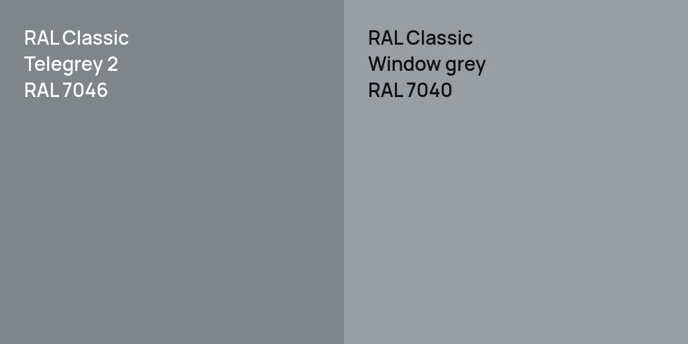 RAL Classic  Telegrey 2 vs. RAL Classic  Window grey