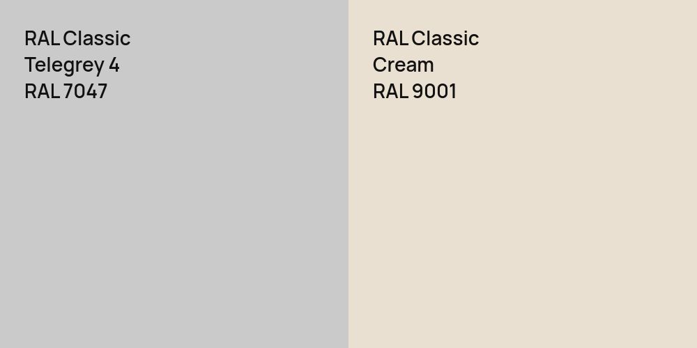 RAL Classic Telegrey 4 vs. RAL Classic  Cream