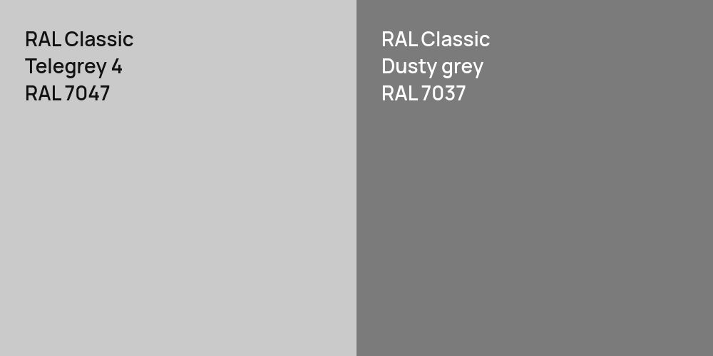 RAL Classic Telegrey 4 vs. RAL Classic  Dusty grey