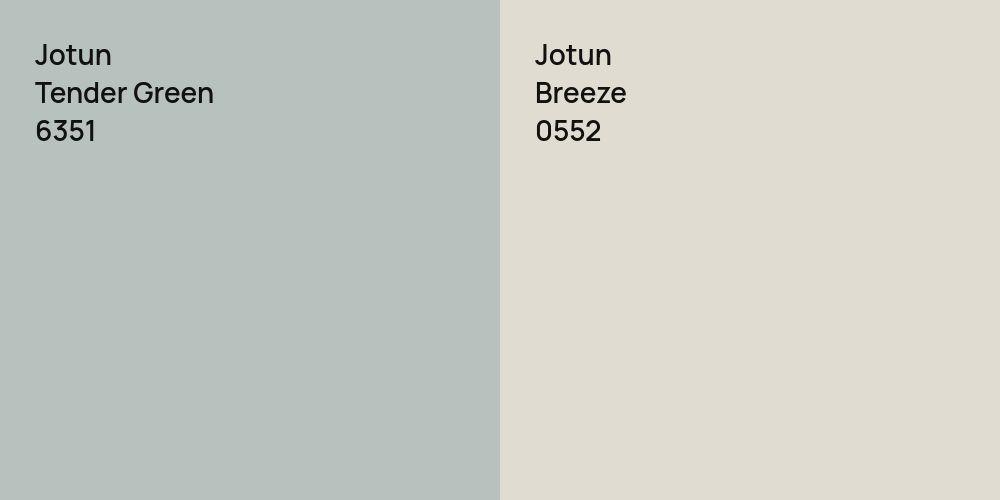 Jotun Tender Green vs. Jotun Breeze