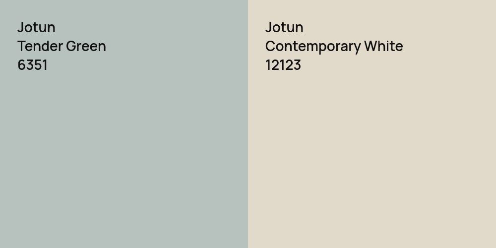 Jotun Tender Green vs. Jotun Contemporary White