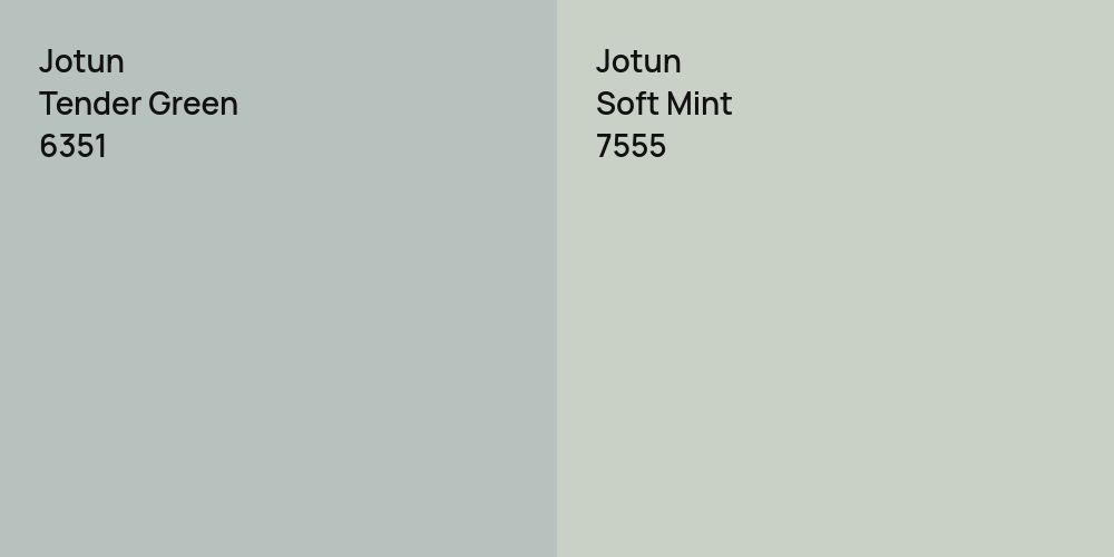 Jotun Tender Green vs. Jotun Soft Mint