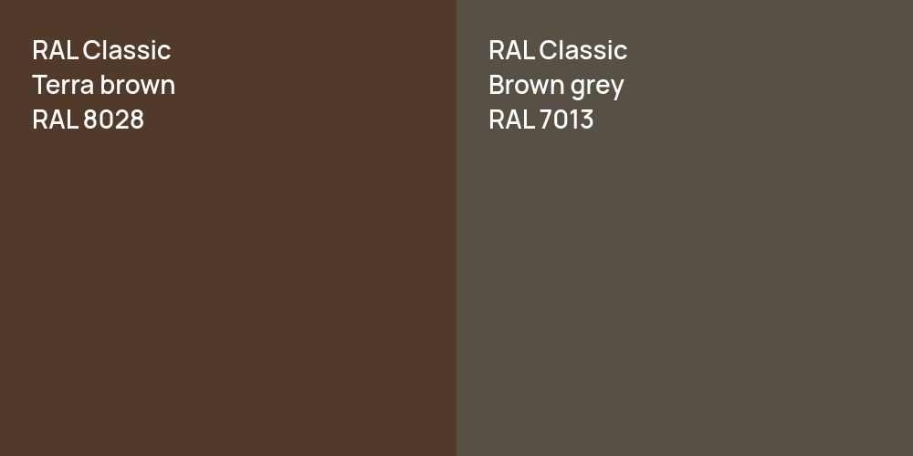 RAL Classic  Terra brown vs. RAL Classic  Brown grey