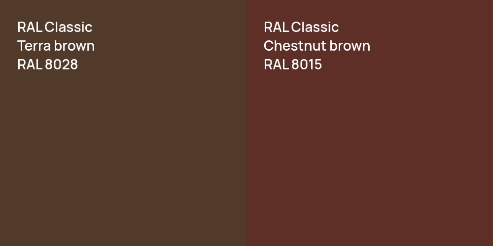 RAL Classic  Terra brown vs. RAL Classic  Chestnut brown