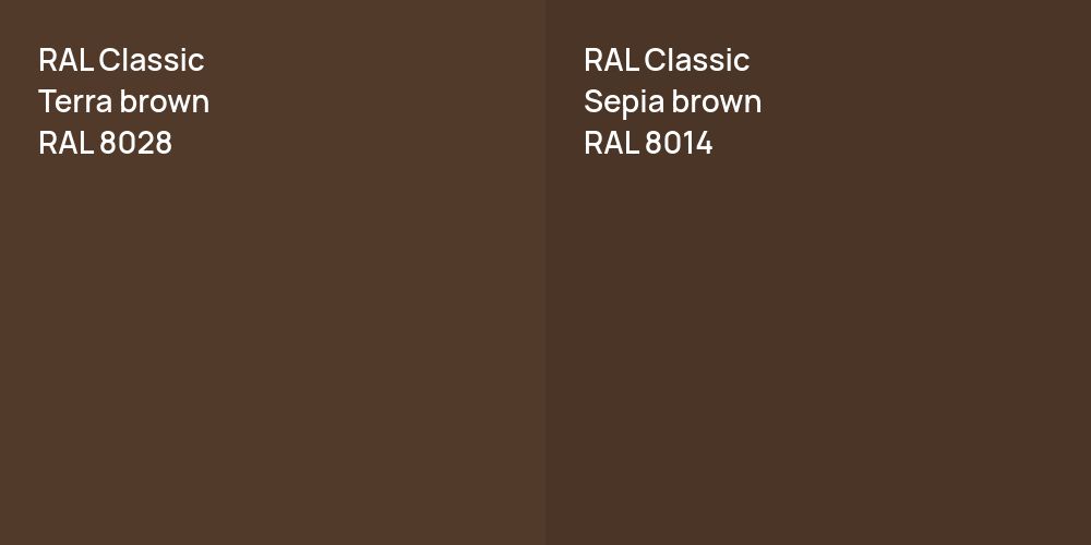 RAL Classic  Terra brown vs. RAL Classic  Sepia brown