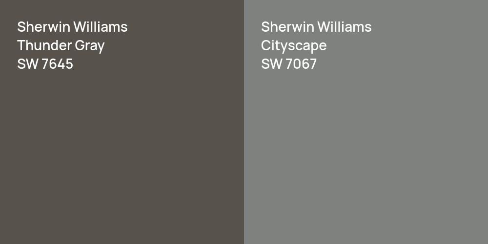 Sherwin Williams Thunder Gray vs. Sherwin Williams Cityscape