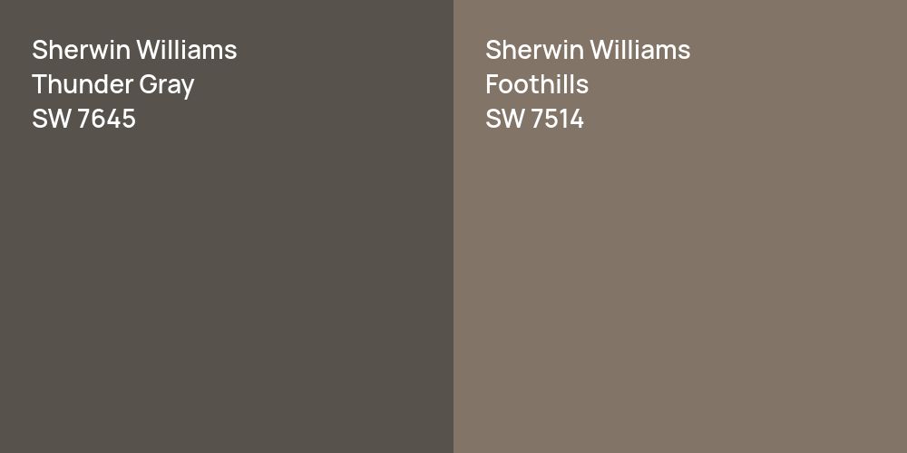 Sherwin Williams Thunder Gray vs. Sherwin Williams Foothills