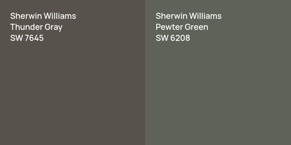 Sherwin Williams Thunder Gray vs. Sherwin Williams Pewter Green