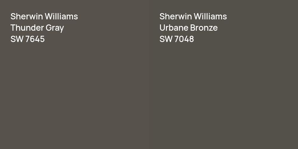 Sherwin Williams Thunder Gray vs. Sherwin Williams Urbane Bronze