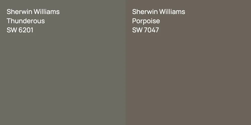 Sherwin Williams Thunderous vs. Sherwin Williams Porpoise