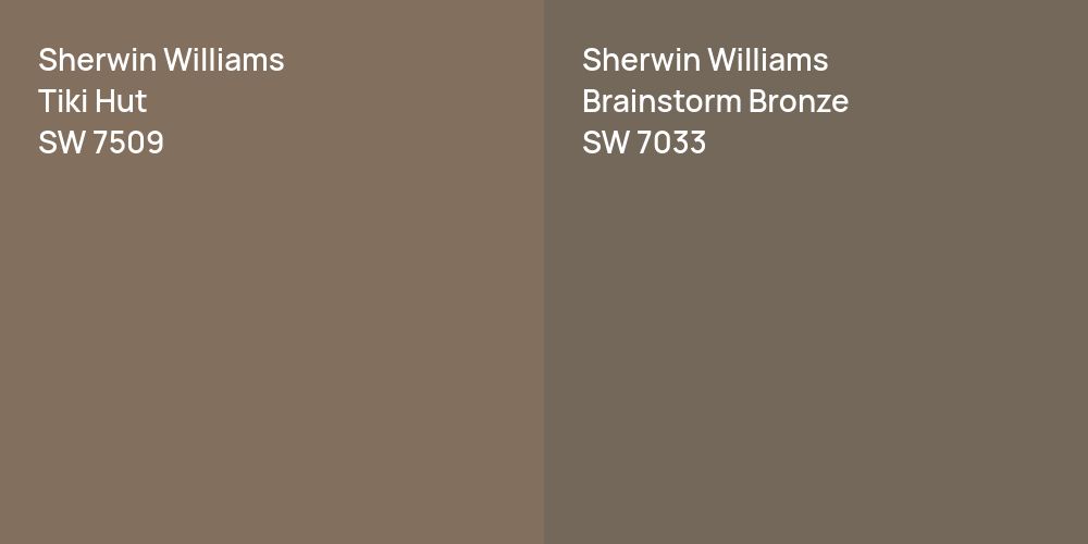 Sherwin Williams Tiki Hut vs. Sherwin Williams Brainstorm Bronze