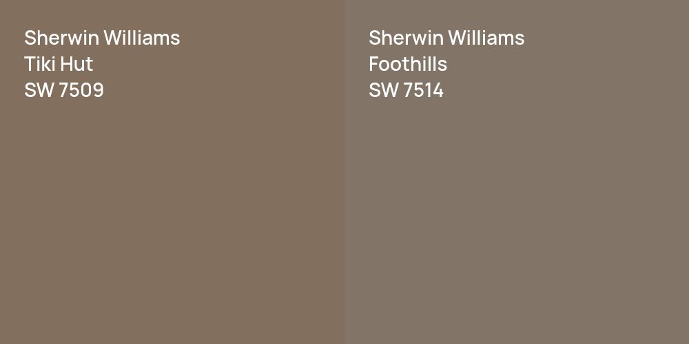 Sherwin Williams Tiki Hut vs. Sherwin Williams Foothills