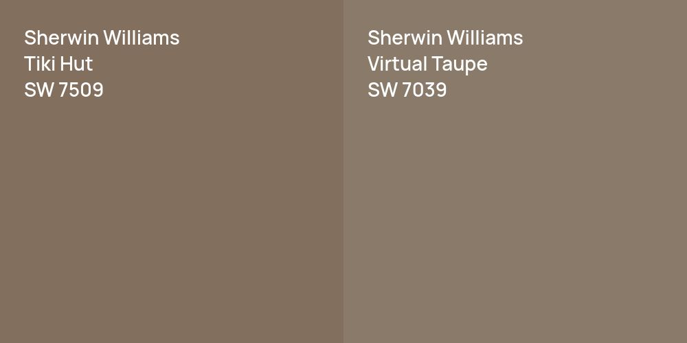 Sherwin Williams Tiki Hut vs. Sherwin Williams Virtual Taupe