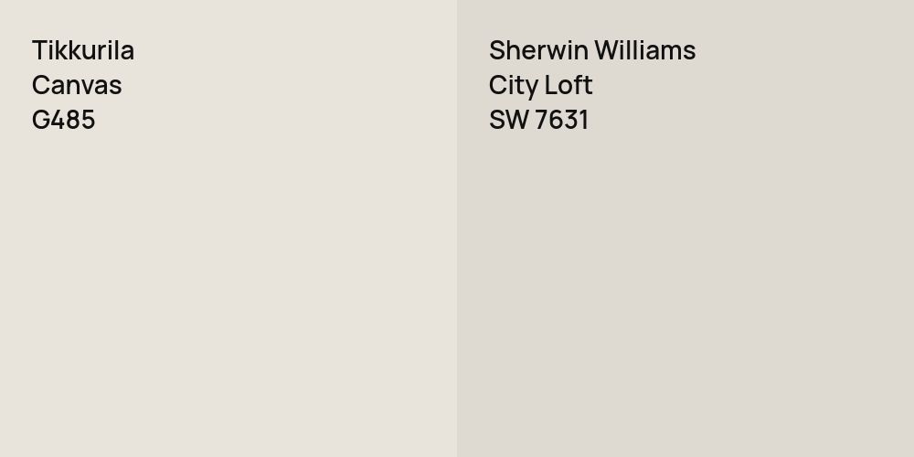 Tikkurila Canvas vs. Sherwin Williams City Loft