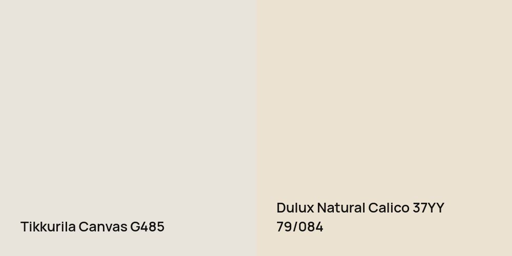 Tikkurila Canvas vs. Dulux Natural Calico