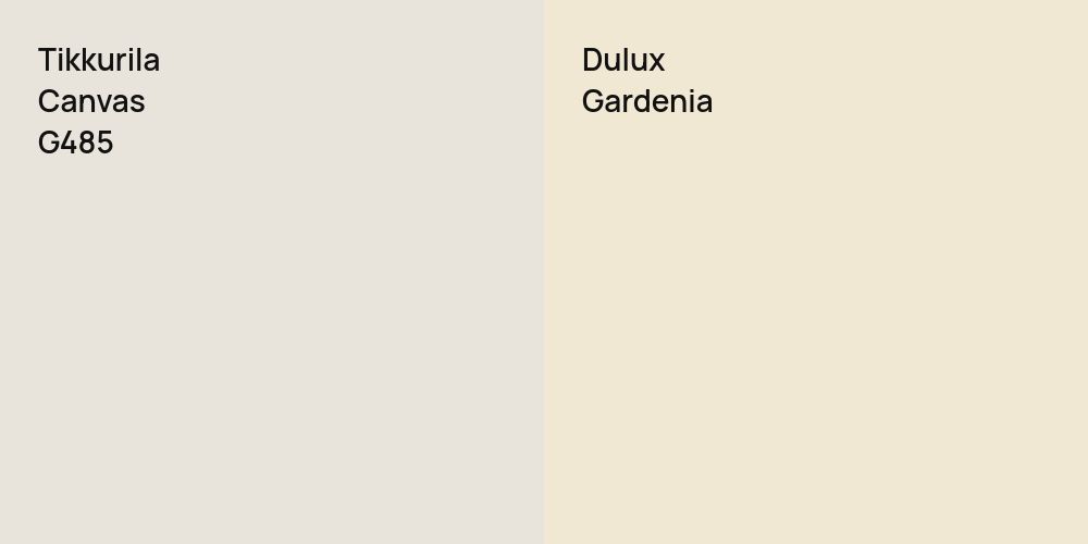 Tikkurila Canvas vs. Dulux Gardenia