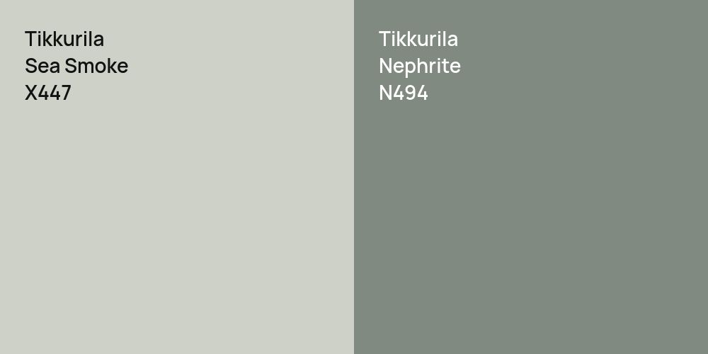 Tikkurila Sea Smoke vs. Tikkurila Nephrite