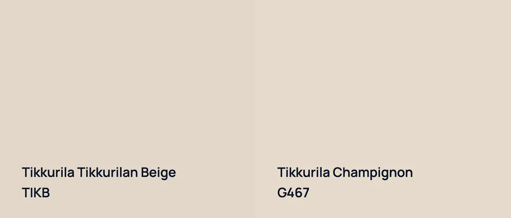 Tikkurila Tikkurilan Beige TIKB vs Tikkurila Champignon G467